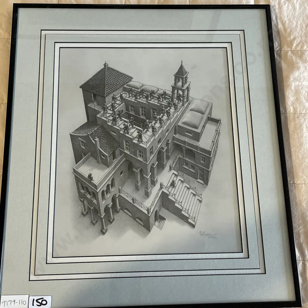 Framed Print by M.C. Escher. No 6/52. 36 x 41cm Image 1++