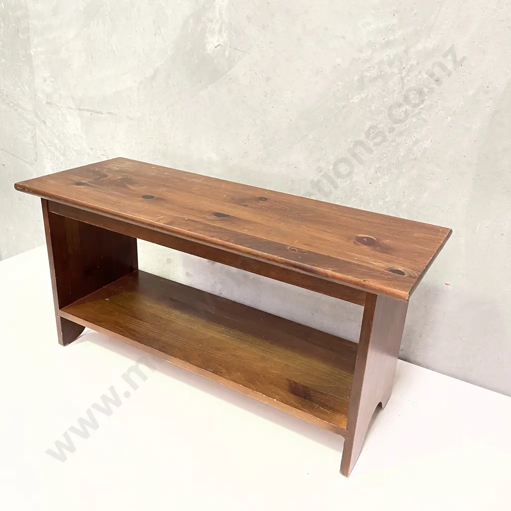 Wooden Bench Seat with Lower Shelf. W96 D36 H47cm Image 1++