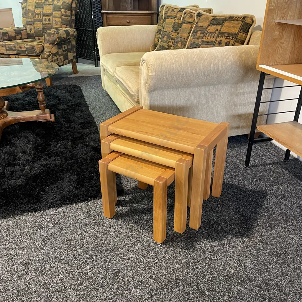 Paulack Solid Rimu Nest of Tables, Largest 53 x 33 H41cm Image 1++