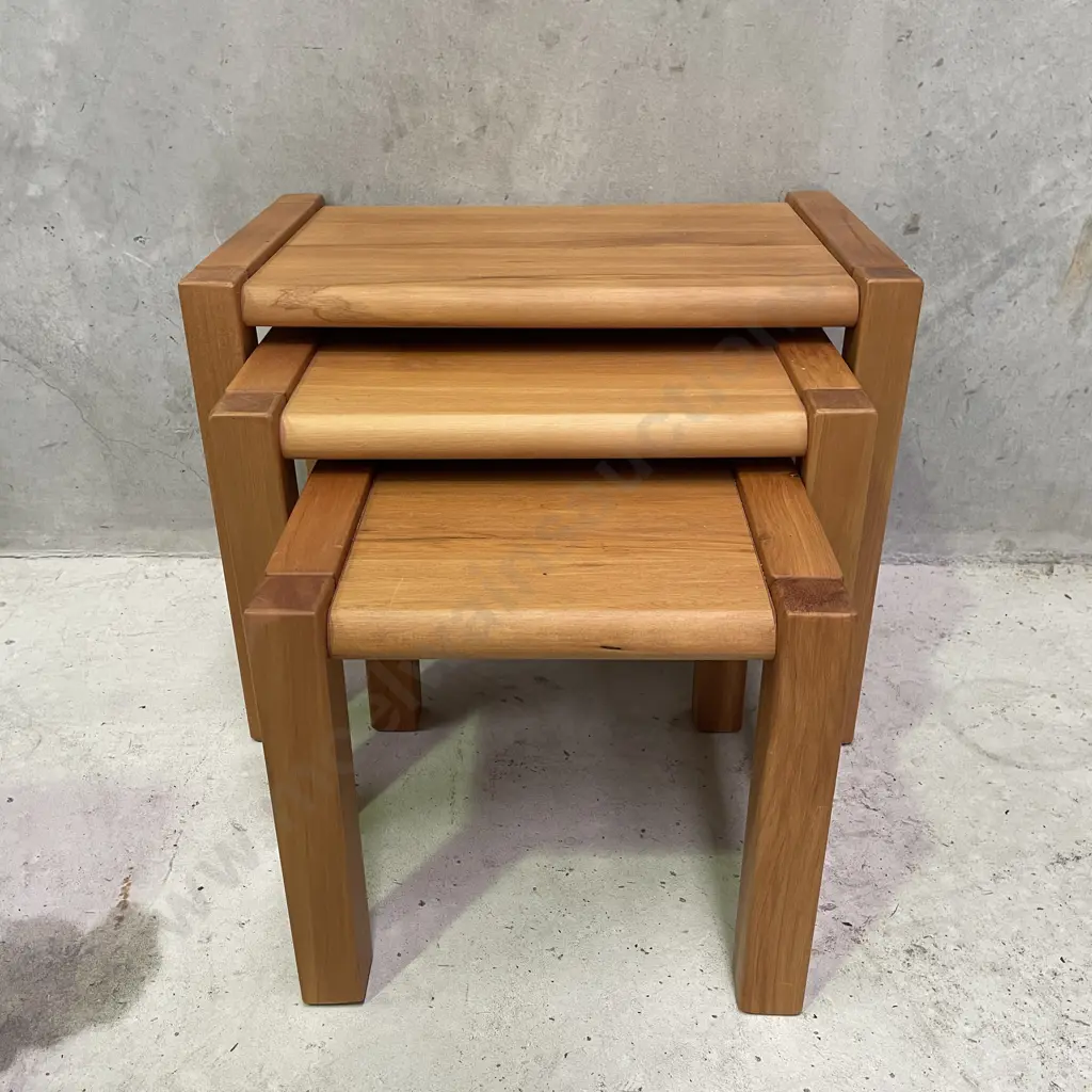 Paulack Solid Rimu Nest of Tables, Largest 53 x 33 H41cm Image 1++