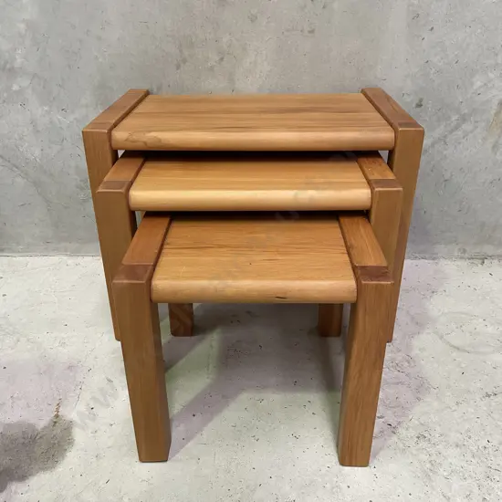 Paulack Solid Rimu Nest of Tables, Largest 53 x 33 H41cm
