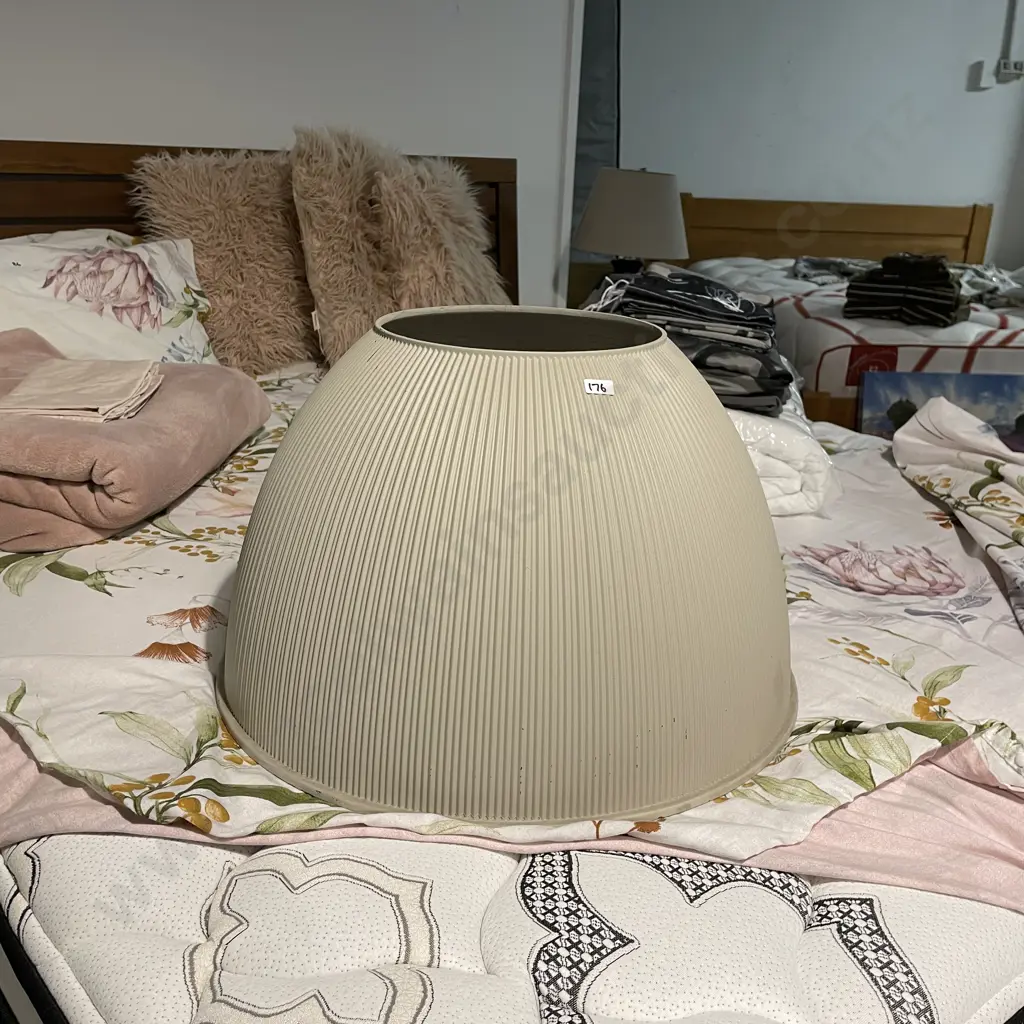 Large Industrial Lamp Shade. Sand coloured. H34cm Dia57cm Image 1++