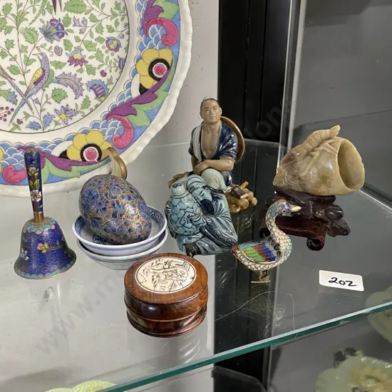 Assorted Asian Collectables including Cloisonne