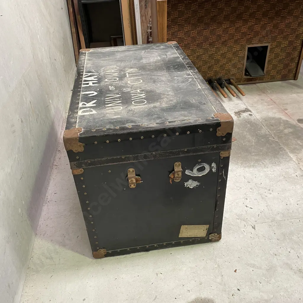 Antique Chest with Copper and Brass Detailing and Latches. H52 W84 D48cm Image 1++