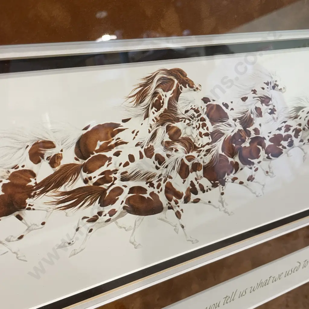 Large Framed Print by Bev Doolittle Titled "When the Wind Had Wings". NO 52,099/57,500 with Registration card etc Image 1++