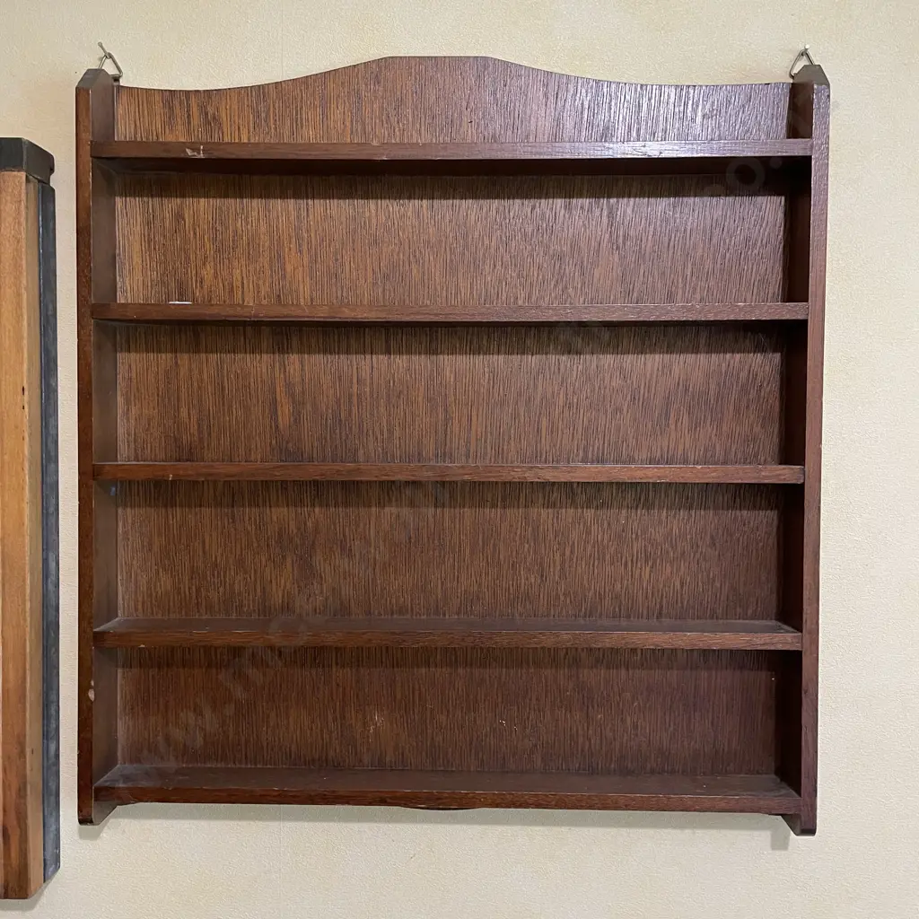 Vintage Wall Hung Wooden Curio Shelf x 3, 41 x 44cm & 38 x 24cm & 38 x 23cm Image 1++