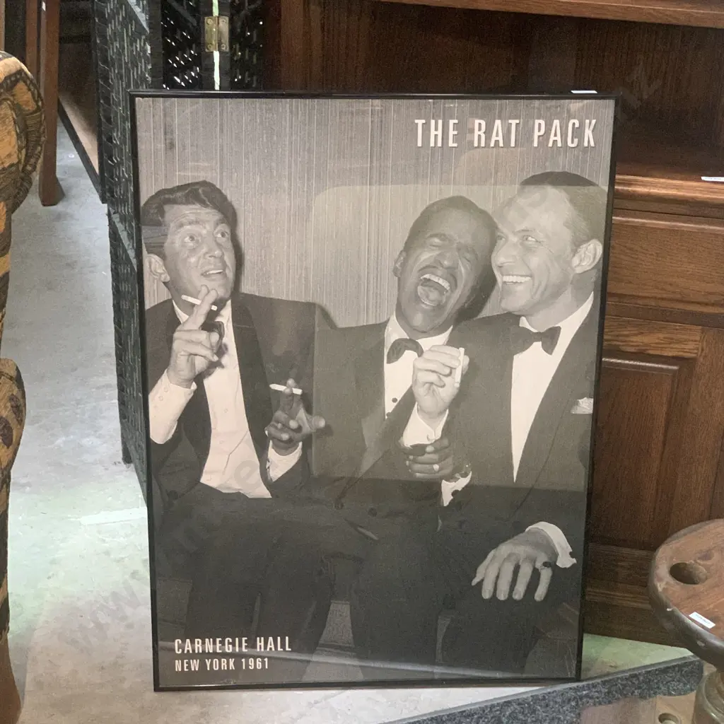 Framed Glazed Poster of the Rat Pack 870 x 620cm Image 1++