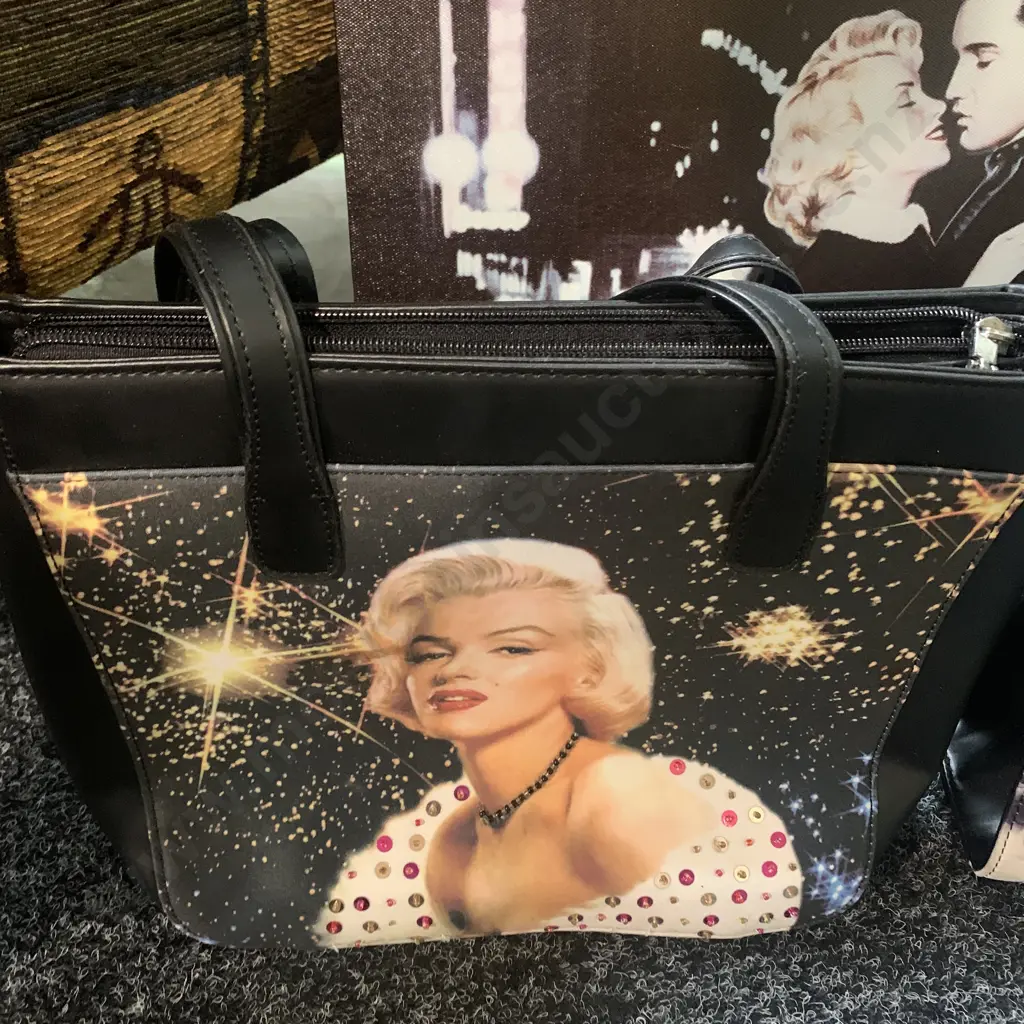 Canvas art of Marilyn Monroe and Elvis with as new Marilyn and Elvis Hand Bags Image 1++