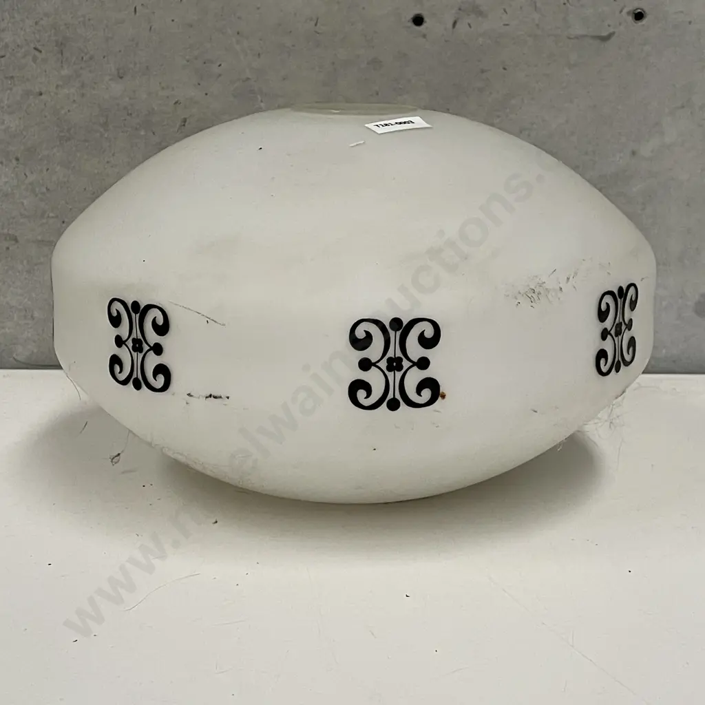 Vintage Art Deco Space Ship Glass Lamp Shade. Dia30 H18cm Image 1++