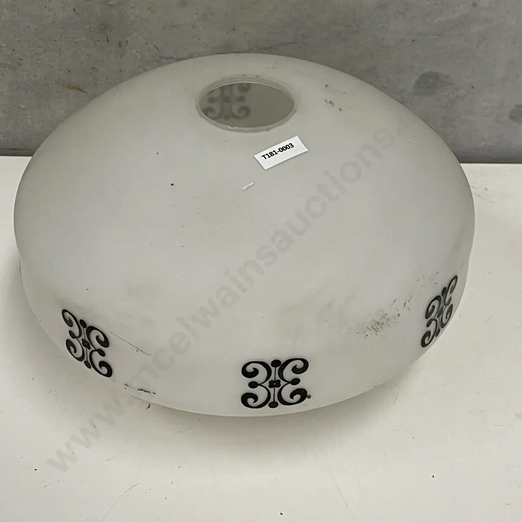 Vintage Art Deco Space Ship Glass Lamp Shade. Dia30 H18cm Image 1++
