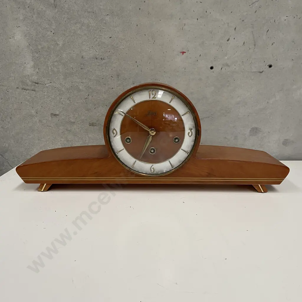 Stunning Art Deco Mantle Clock. Schatz, German made. L49cm Image 1++