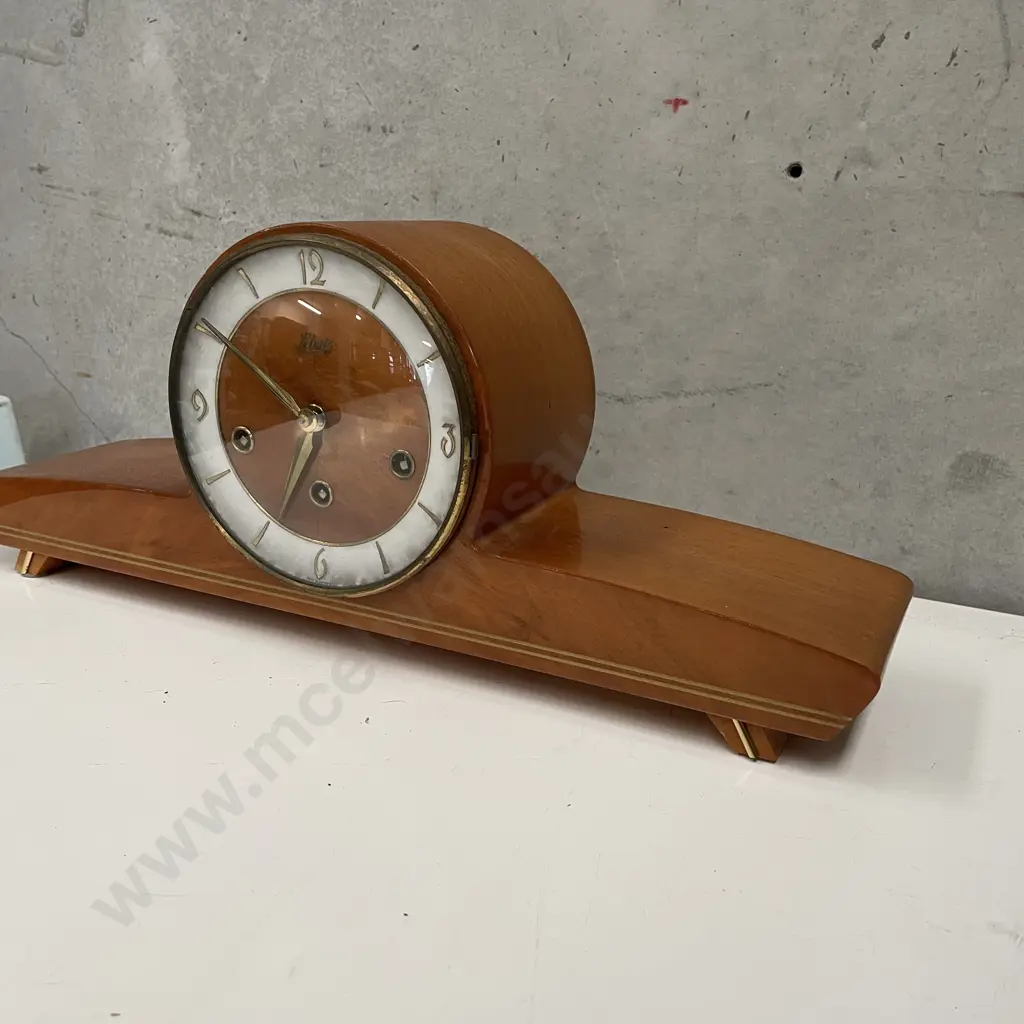 Stunning Art Deco Mantle Clock. Schatz, German made. L49cm Image 1++