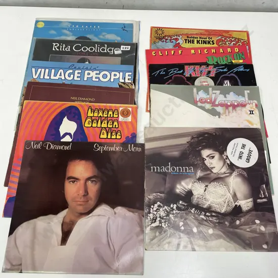 Assortment of LP's including Neil Diamond, Kiss, Village People etc