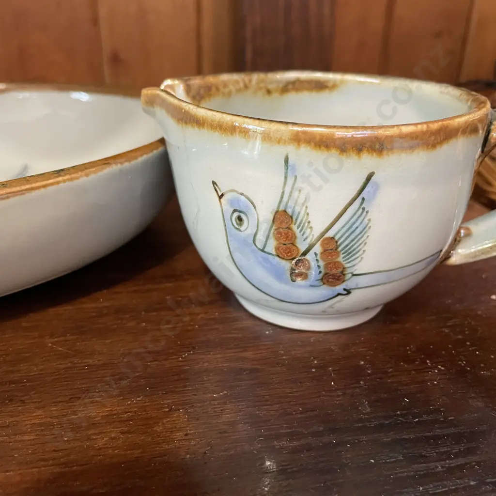 Studio Pottery items. Mexico. Hand Painted Bird Theme Image 1++