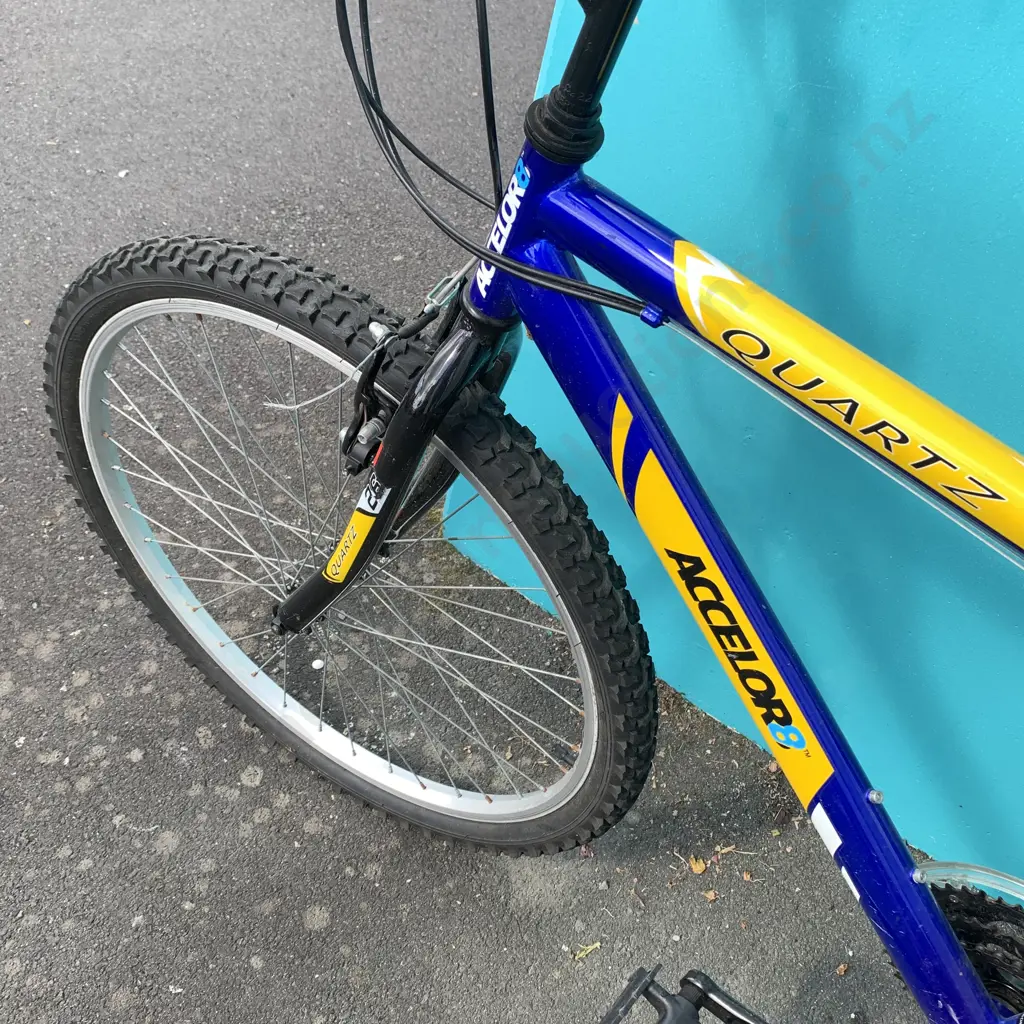Blue and Yellow Accelor8 Quartz26 Bike, Size Medium Image 1++