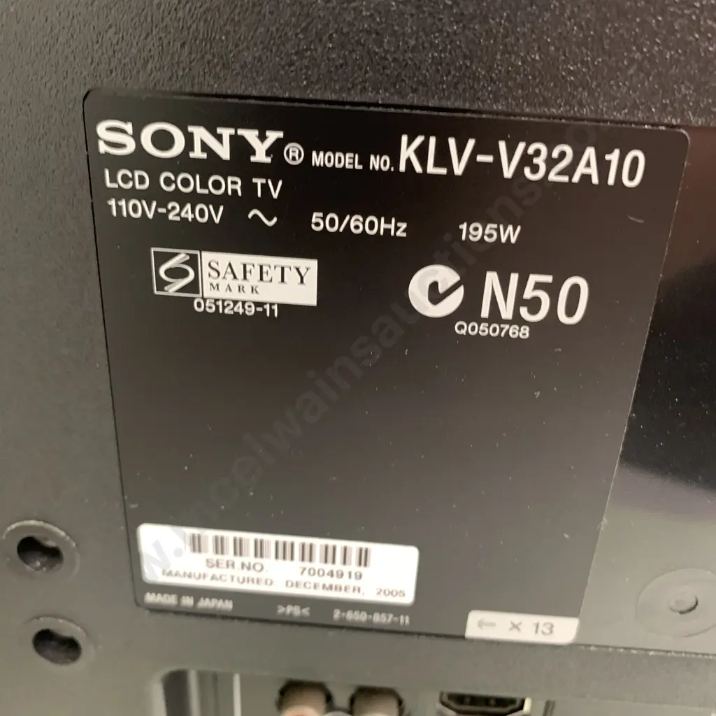 Sony Bravia TV model KLV-V32A10 Image 1++