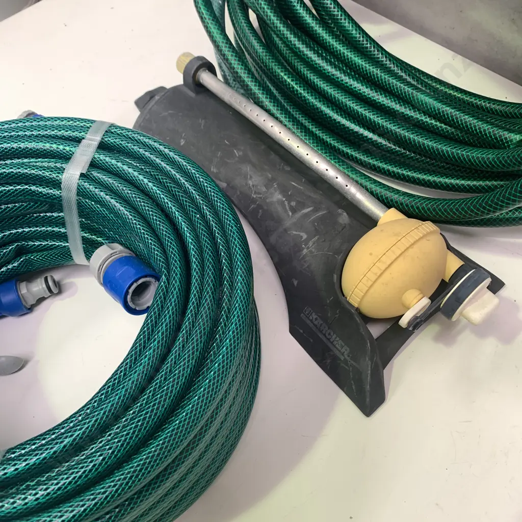 As new Aqua Systems 30m Garden Hose with Gun with additional Garden Hose with attachments and sprinkler Image 1++