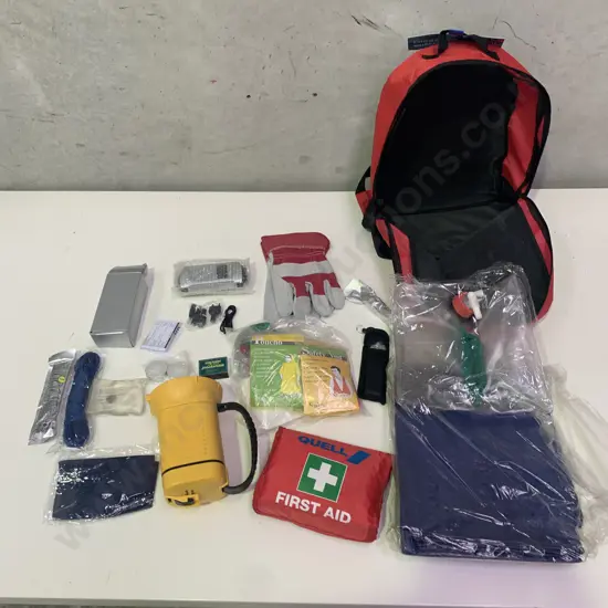 Quell Disaster Relief Backpack Kit container essential disaster relief items