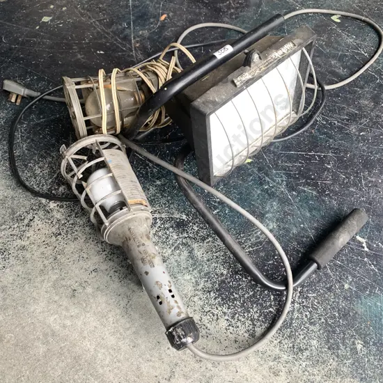 Halogen Work Light and 2 Portable Work Lights