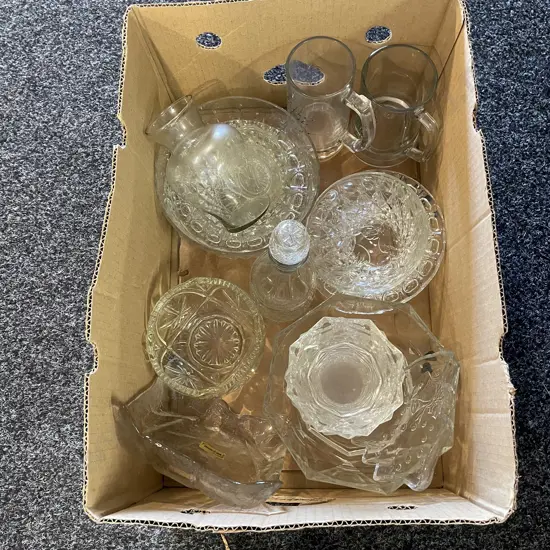 Box lot of assorted Glassware