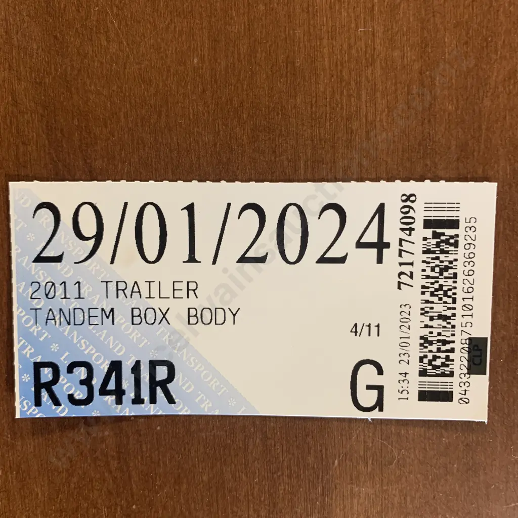 2011 Trailer Tandem Box Body, current registration to 29/01/2024 Image 1++