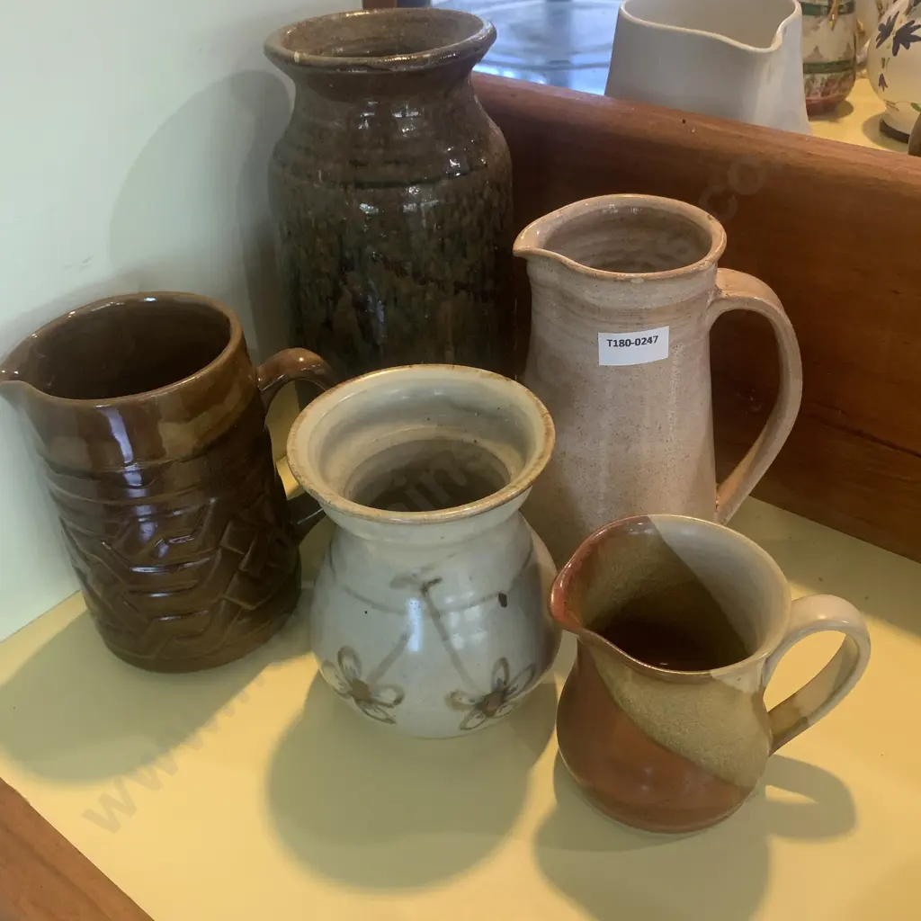 Assortment of Pottery Jugs and Vases some signed Image 1++