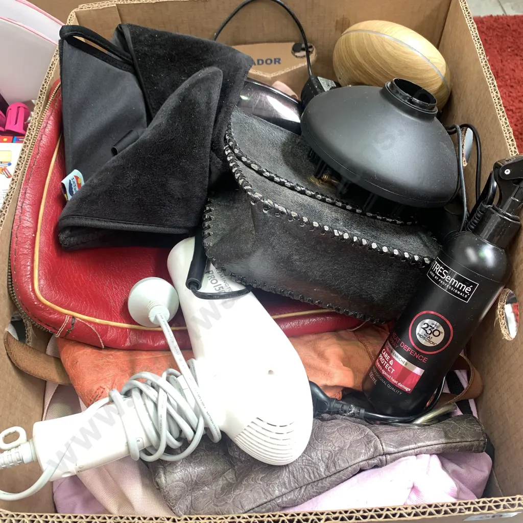 Assortment of Designer Handbags with hair Straightners and Hair Dryers Image 1++