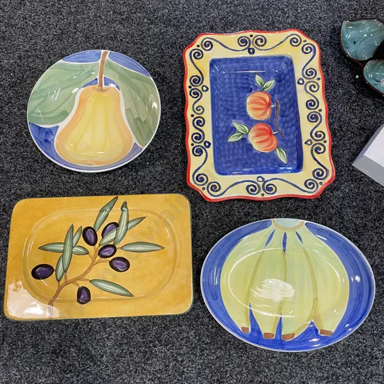 Assorted Hand Painted Platters and Bowls
