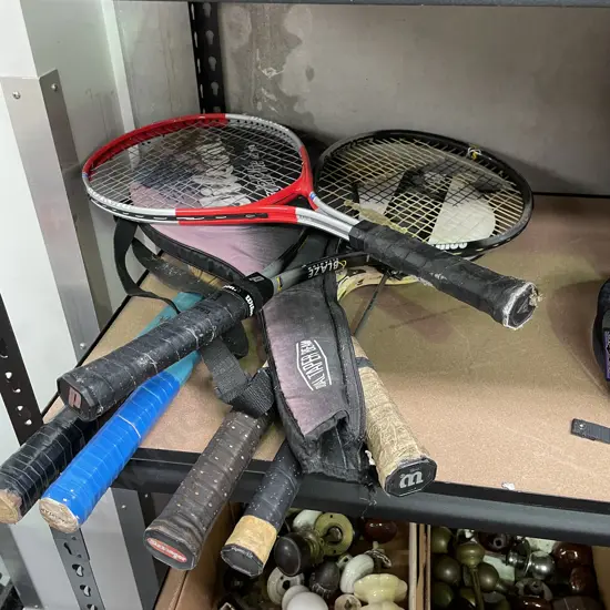 Collection of Vintage Tennis and Squash Rackets etc