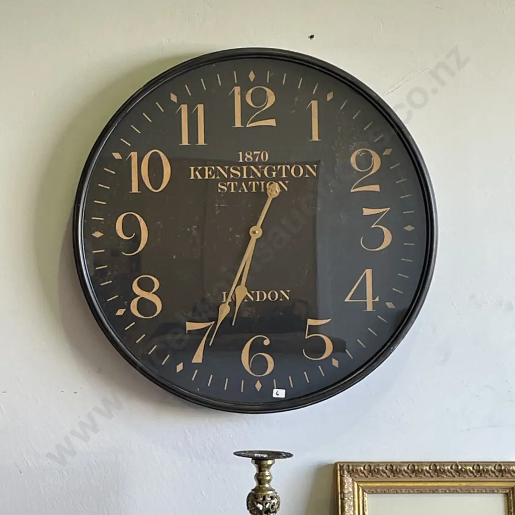 Massive Rustic 1870 Kensington Station London Wall Clock. Metal Framed. Image 1++