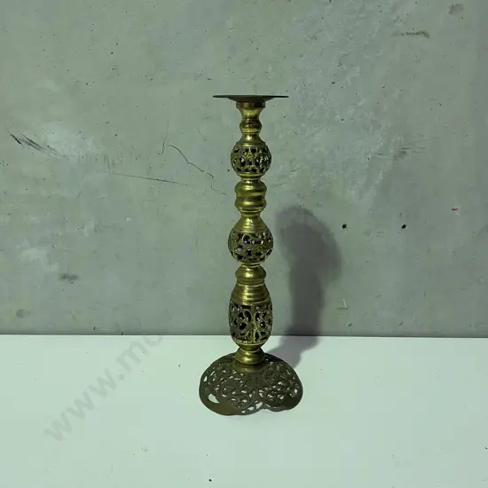 Vintage Ornate Solid Brass 4 Piece Candle Stand H46cm