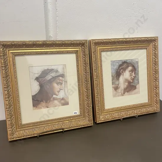 Pair of Gilt Framed and Glazed Artwork Sistine Chapel Prints
