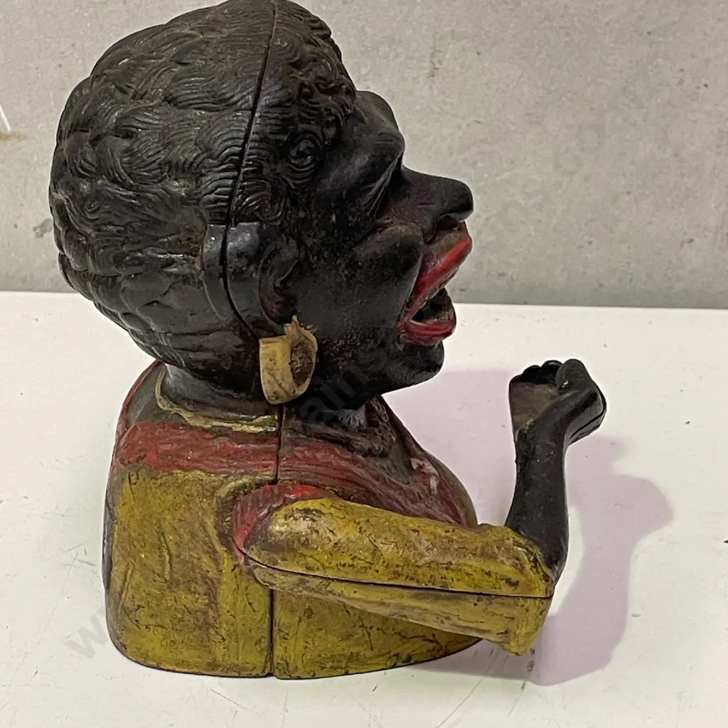 Antique Cast Iron Money Box "Dinah" Image 1++