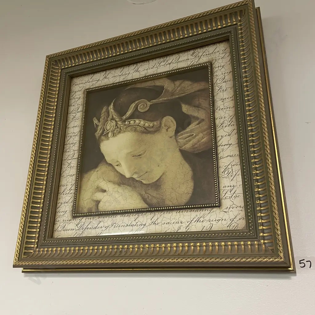 Framed and Glazed Artwork Sid Dickens "Serene Grace" in Gilt Wood Frame Image 1++
