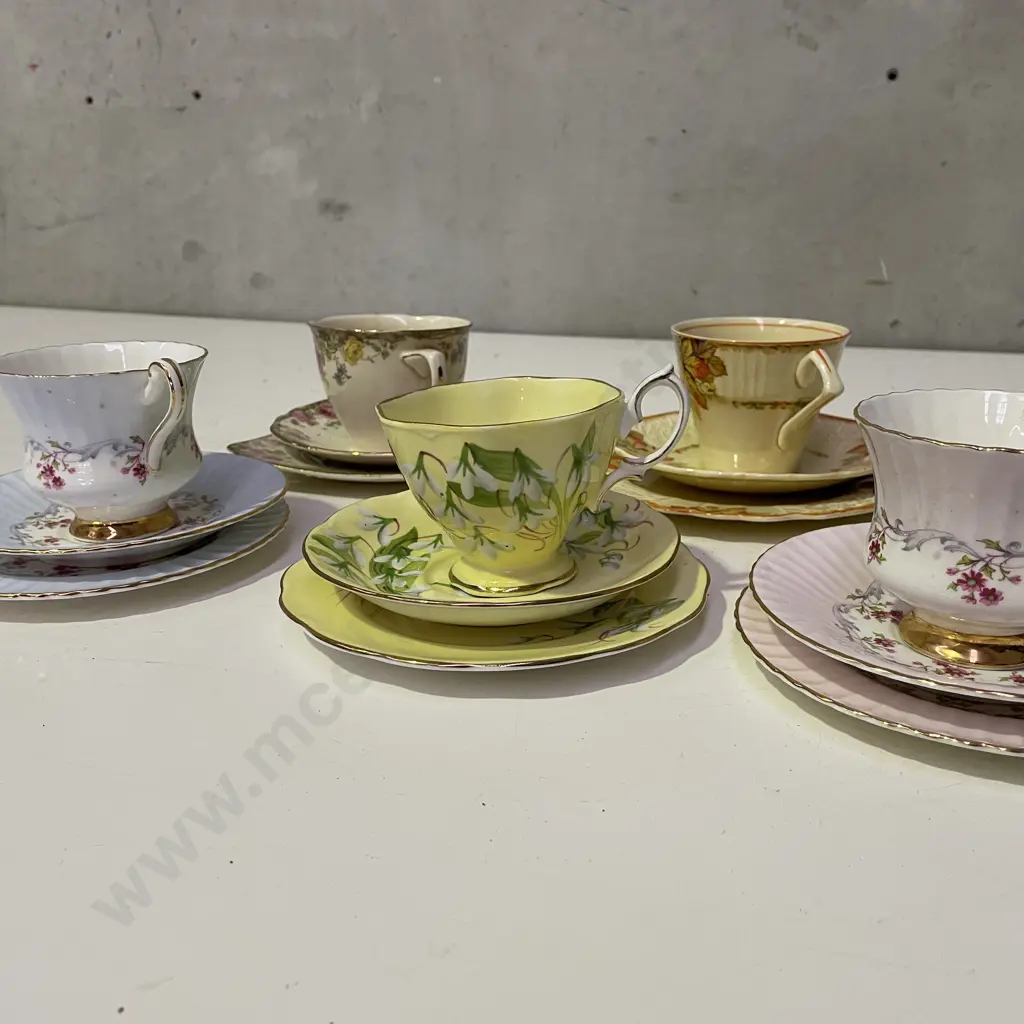 Five English Trios including Paragon, Royal Doulton and Royal Albert Image 1++