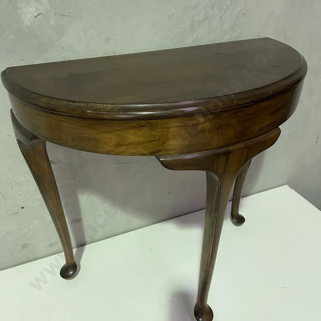 Vintage Mahogany 1/2 Round Hall Table. H71 D37 W75cm. Treated borer on back Image 1++