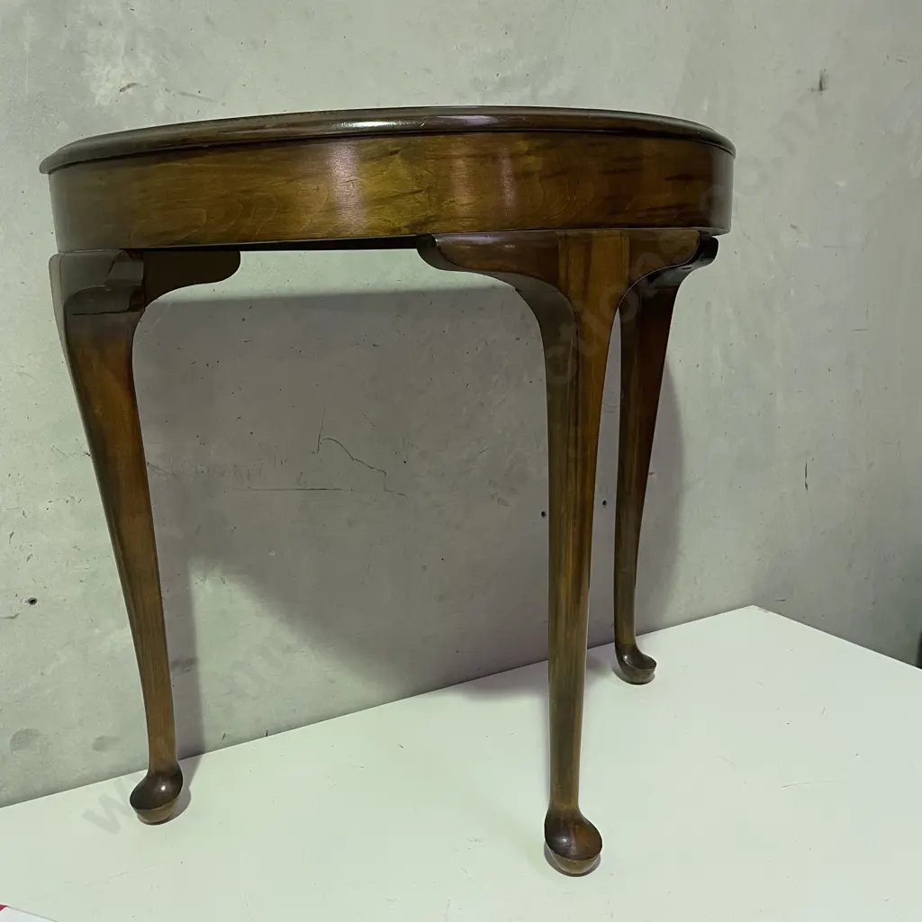 Vintage Mahogany 1/2 Round Hall Table. H71 D37 W75cm. Treated borer on back Image 1++
