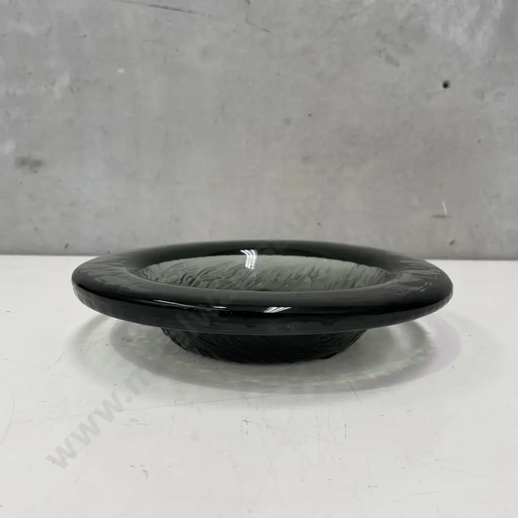Mid Century Scandanavian Art Smoke Glass Bowl. Dia 25.5cm Image 1++