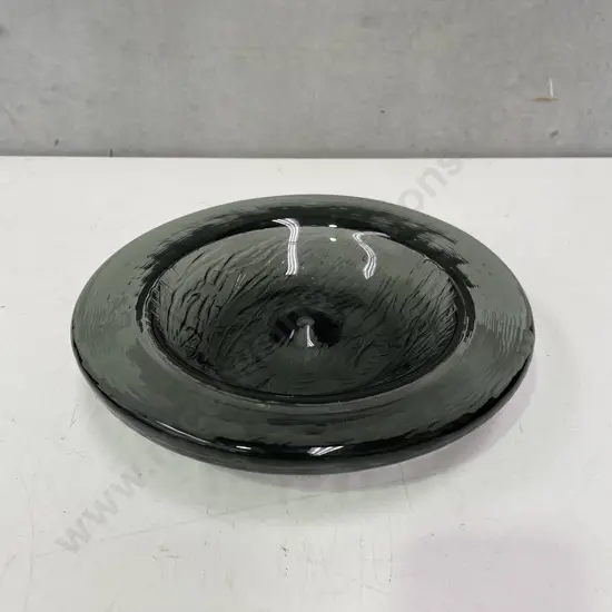Mid Century Scandanavian Art Smoke Glass Bowl. Dia 25.5cm