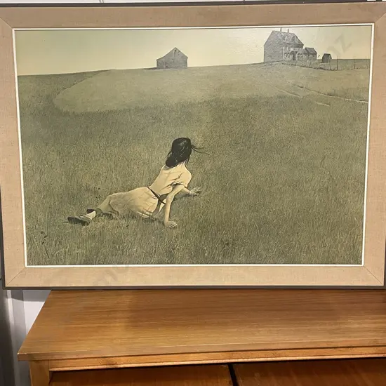 Large Limited Edition Andrew Wyeth Framed Print of Christina's World.102 x 72 incl Frame