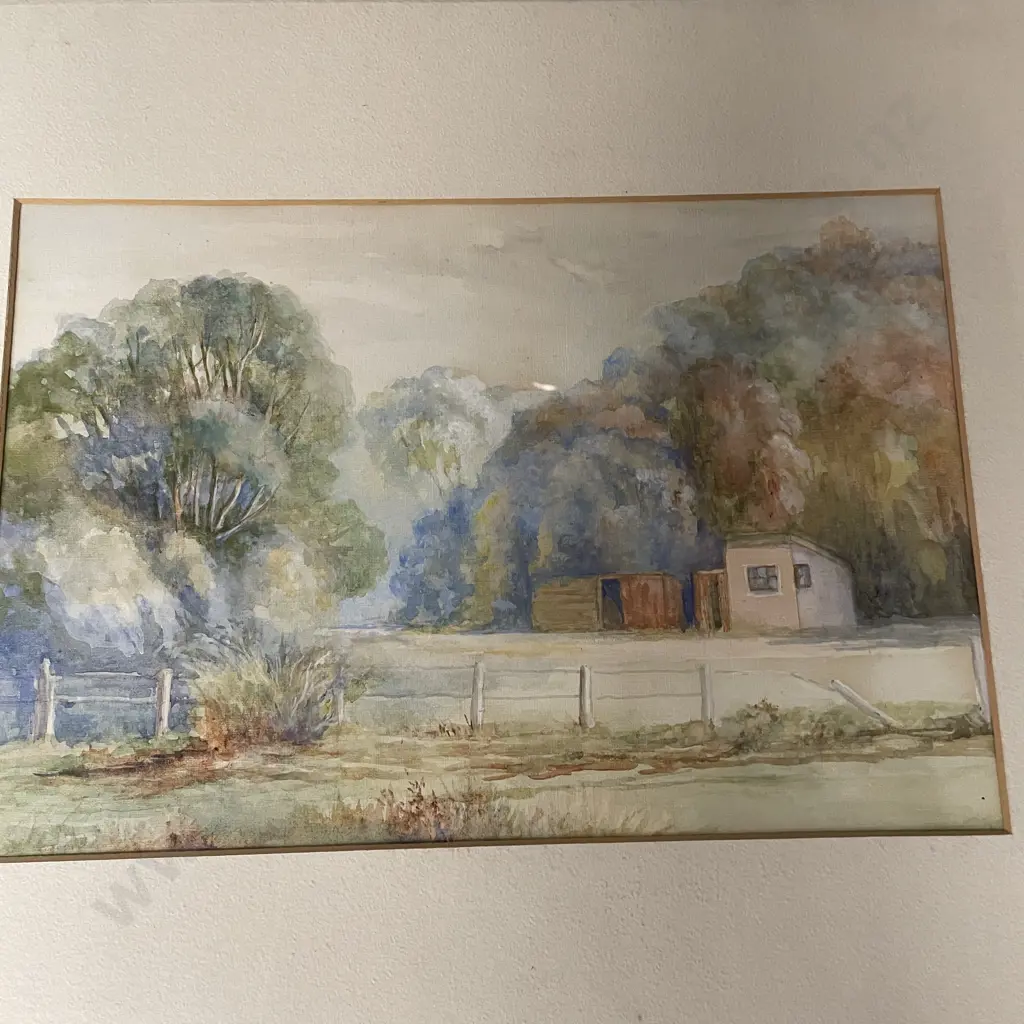 Assorted Framed Prints including Hoyts and Glazed original titled "An Old Landmark" by P. L. Ritchie Image 1++