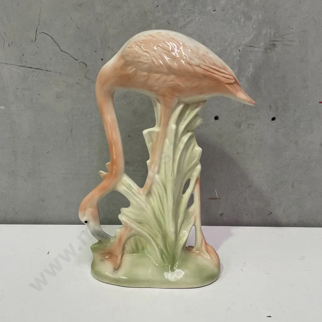 Large Vintage Ceramic Flamingo Figurine. H39cm (af) Image 1++