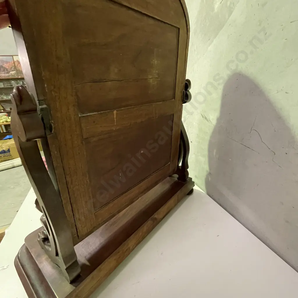 Large 19th Century Solid Mahogany Vanity Pivoting Mirror. Single base drawer. H83 W71 D32cm Image 1++