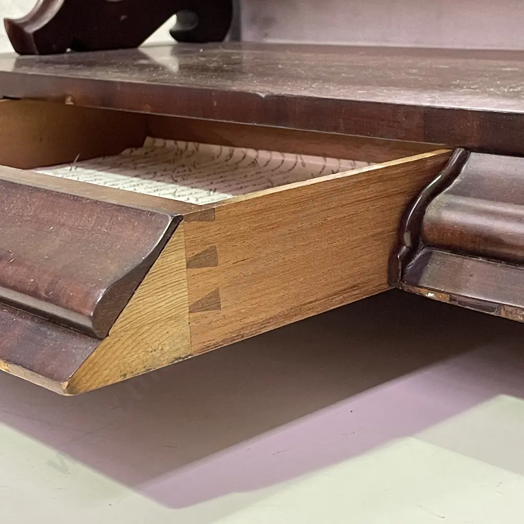 Large 19th Century Solid Mahogany Vanity Pivoting Mirror. Single base drawer. H83 W71 D32cm Image 1++
