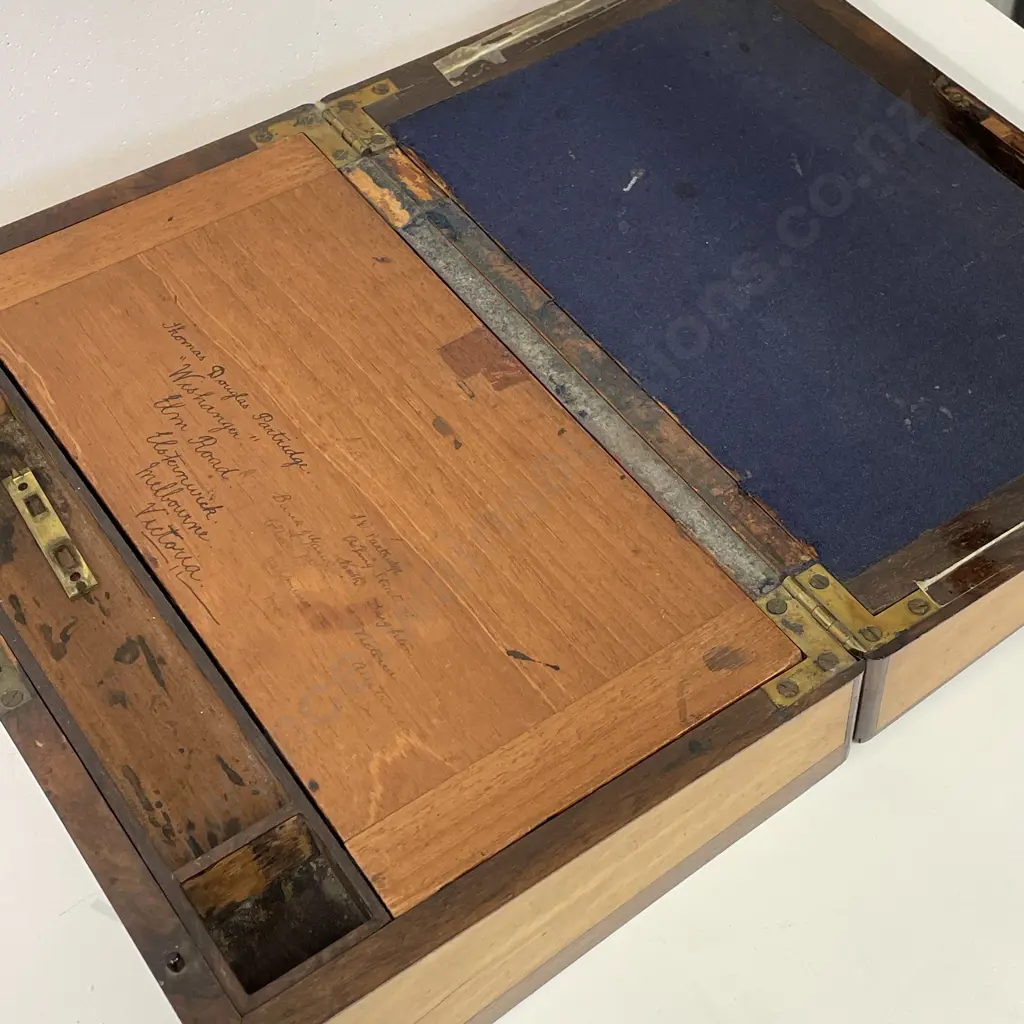 Antique Maple Wood Box/Writing Slope. 36 x 24, H14cm Image 1++