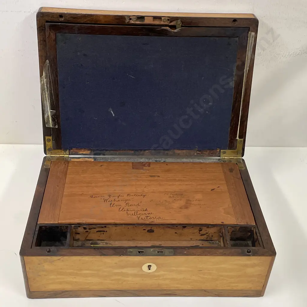 Antique Maple Wood Box/Writing Slope. 36 x 24, H14cm Image 1++