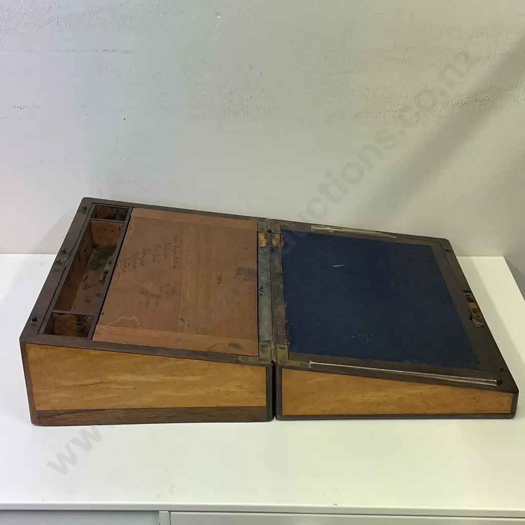 Antique Maple Wood Box/Writing Slope. 36 x 24, H14cm Image 1++