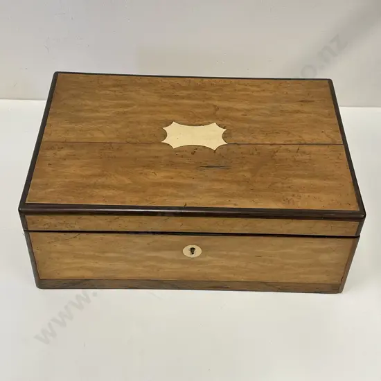 Antique Maple Wood Box/Writing Slope. 36 x 24, H14cm