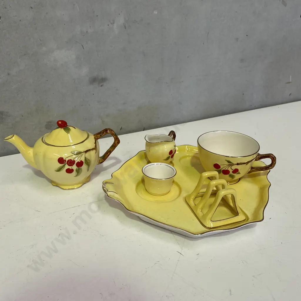 Royal Winton Breakfast Set. Cherry Tree pattern on Yellow background Image 1++