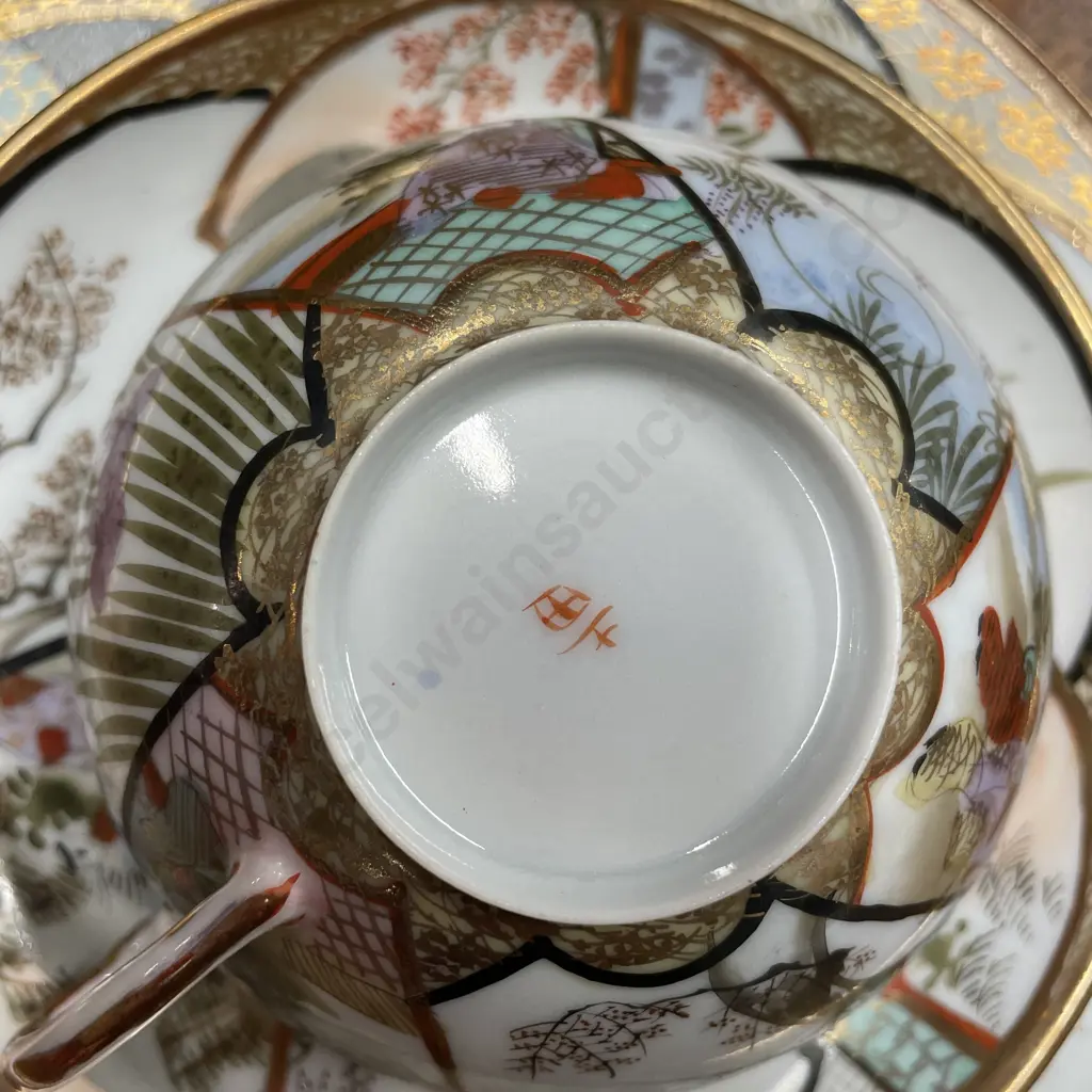 Antique Japanese Kutani Egg Shell Porcelain Part Teaset. Marked as shown Image 1++